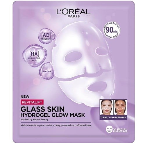 LOreal Paris Revitalift Glassy Skin Cam Cilt Görünümü Etkili Şeffaflaşan Işıltı & Nem Veren Hidrojel Yüz Maskesi