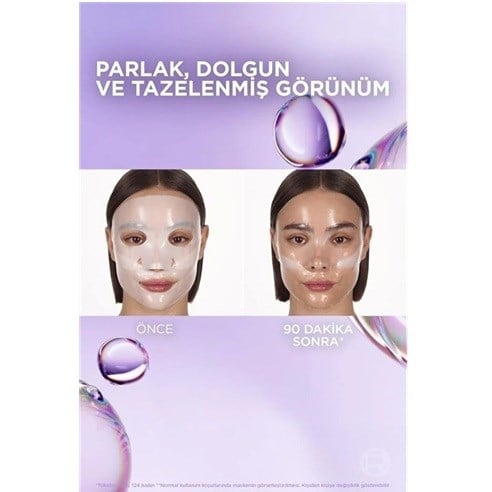LOreal Paris Revitalift Glassy Skin Cam Cilt Görünümü Etkili Şeffaflaşan Işıltı & Nem Veren Hidrojel Yüz Maskesi