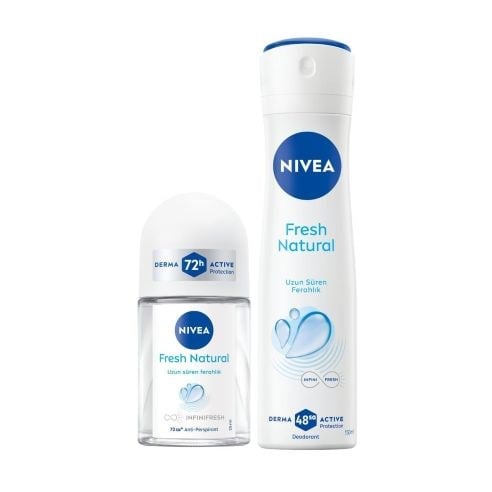 Kadın Sprey Deodorant Fresh Natural 150ml Ve Mini Roll-on Fresh Natural 25ml, Okyanus Özleri, Uzun Süren Ferahlı