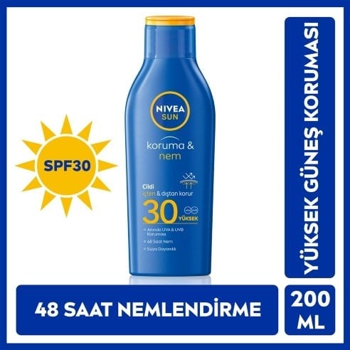 Nivea Sun SPF30 Güneş Koruyucu ve 48 Nemlendirici Güneş Losyonu 200 ml