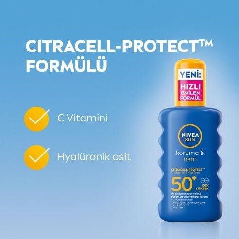Nivea Sun SPF50+Yüksek Güneş Koruyucu 200 ml x 2 Adet 