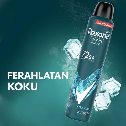 Rexona Men Erkek Sprey Deodorant Xtra Cool 72 Saat Kesintisiz Üstün Koruma 200 ml