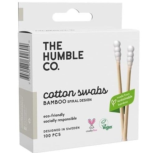 The Humble Co. Humble Brush Bamboo Cotton Swabs Spiral White- Spiral Kulak Çubuğu Beyaz, 100 adet
