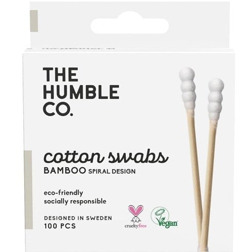 The Humble Co. Humble Brush Bamboo Cotton Swabs Spiral White- Spiral Kulak Çubuğu Beyaz, 100 adet