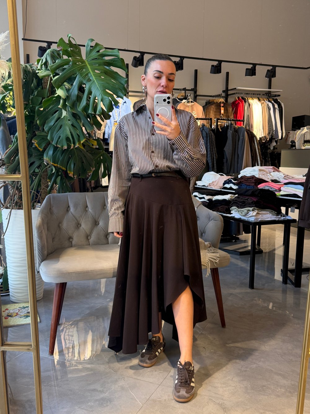 Çizgili Poplin Kumaş Gömlek