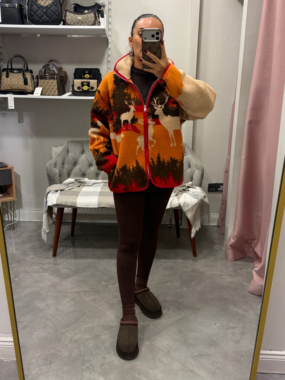 Fermuarlı Peluş Ceket