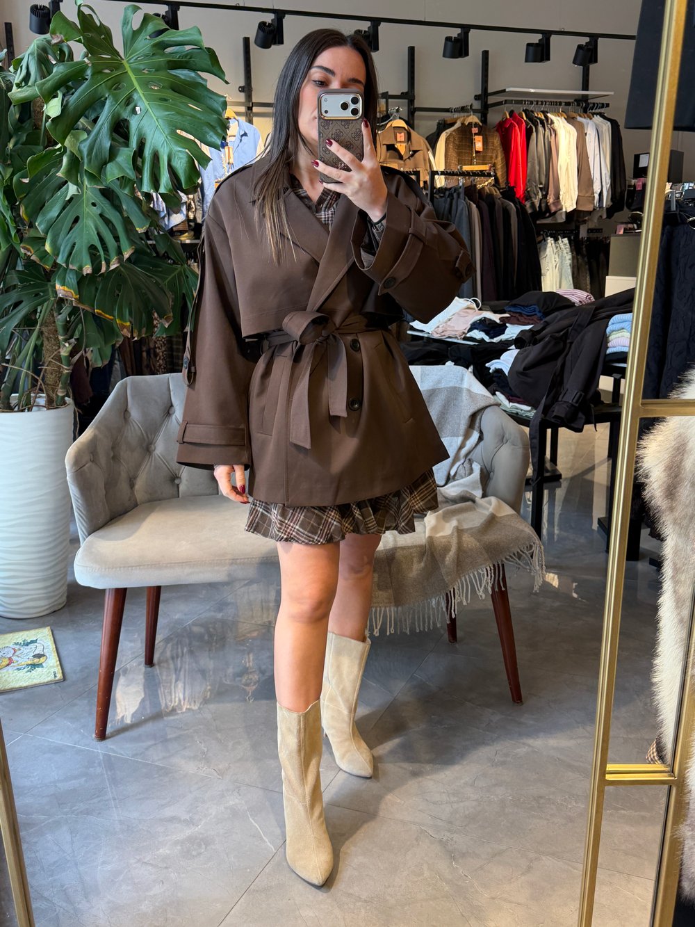 Oversize Yarım Trenç