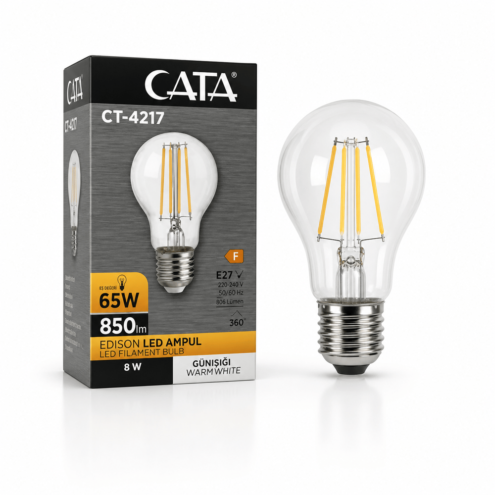 Cata CT-4217 LED Filament Ampul 8W E27 3200K