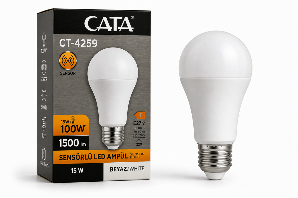 Cata CT-4259 Sensörlü LED Ampul 15W E27