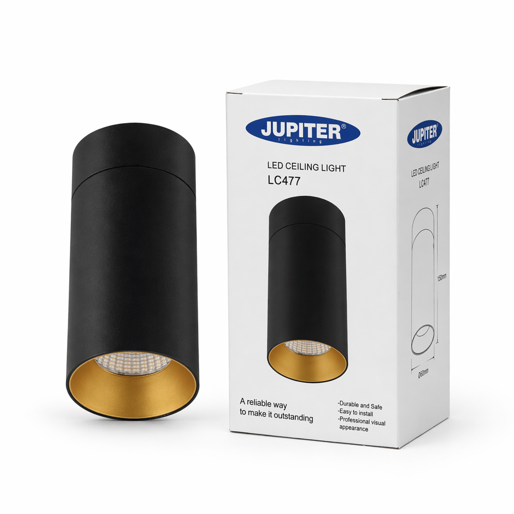 JUPITER LC477 LED Tavan Armatürü 11W 3000K Siyah Altın