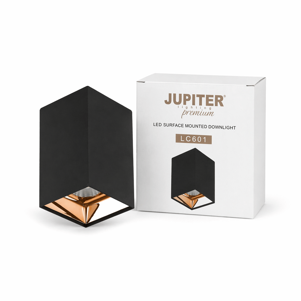 JUPITER LC601 LED Tavan Armatürü 12W 3000K Siyah Altın