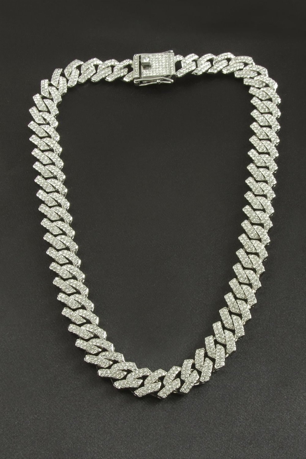 Chain Zikzak Zirkon Taşlı Lüks Çelik Kolye