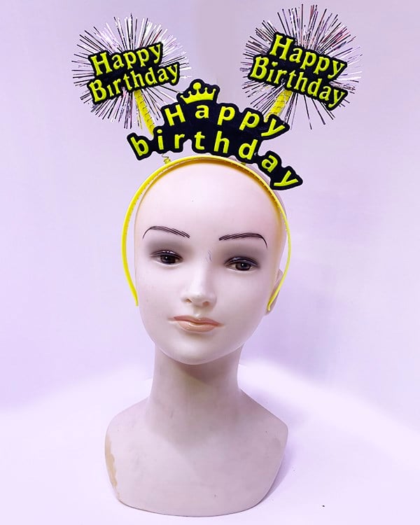 Happy Birthday Neon Sarı Tacı