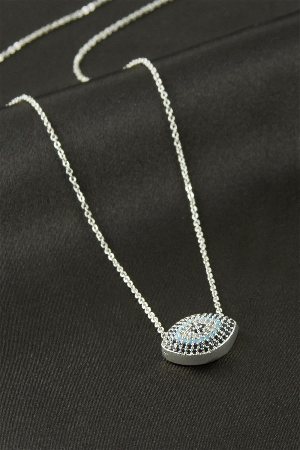 Oval Zirkon Taşlı Kolye