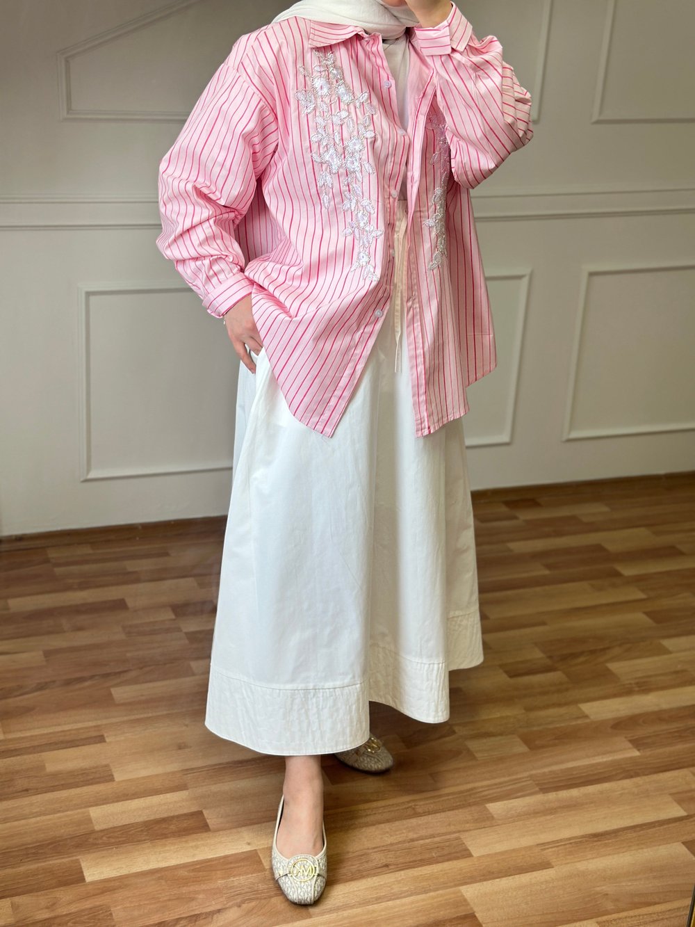 İşlemeli Gömlek | Pembe