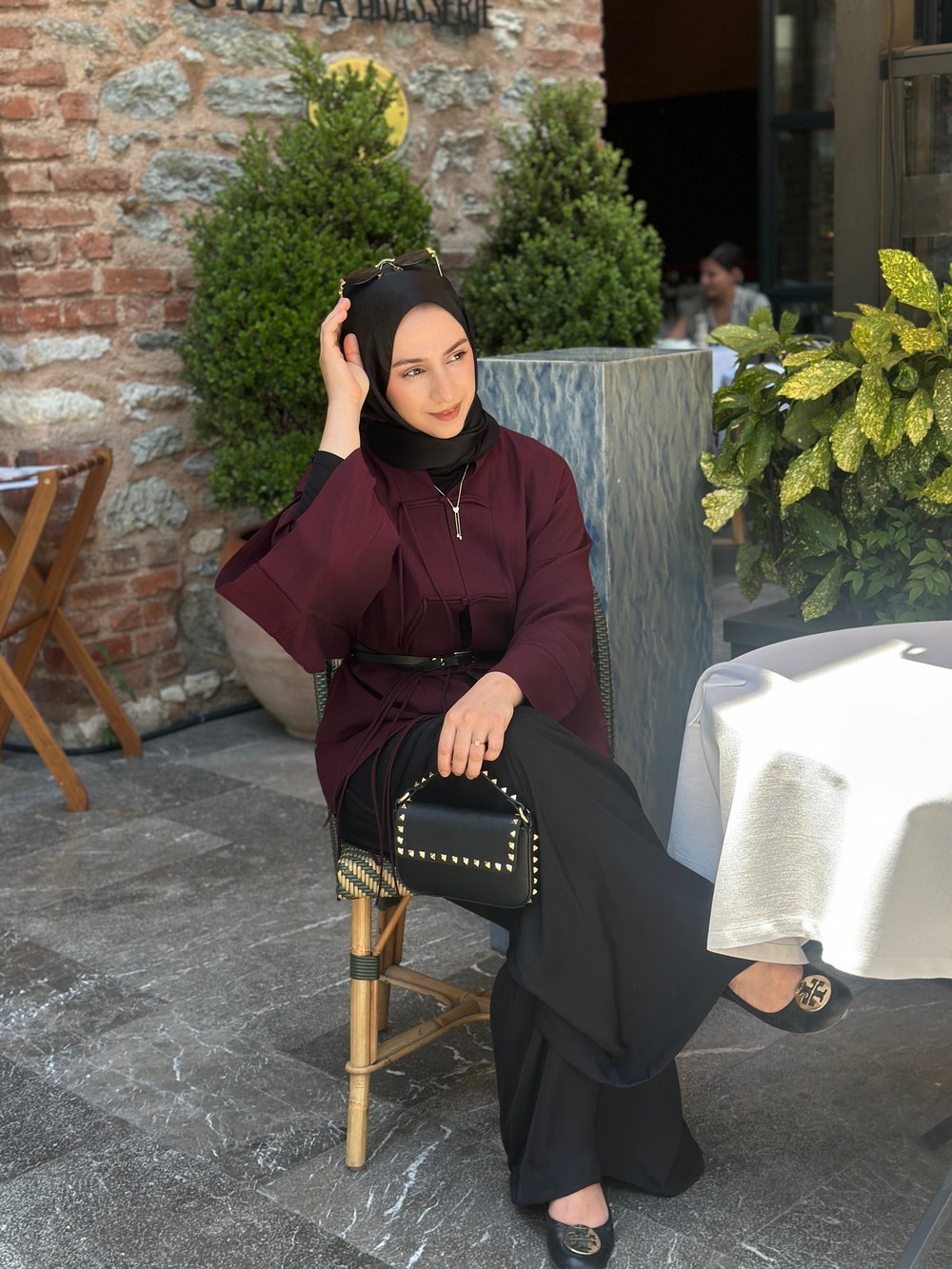 Sedef Tül Premium Kimono Bordo