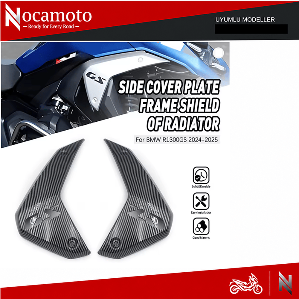 BMW R1300GS 2024-2025 Radyatör Yan Kapak Paneli | Çerçeve KorumaBMW R1300GS R 1300 GS 2024-2025 Motosiklet Radyatör Yan Kapak Paneli Çerçeve Koruma Kaplaması Modifiye Edilmiş Soğutma Suyu Deposu Yanı