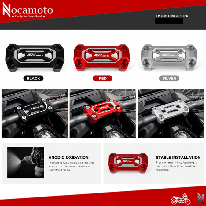 Honda ADV 350 Gidon Tutucu CNC Alüminyum | NocamotoHONDA ADV350 Gidon Tutucu CNC Aluminyum 
