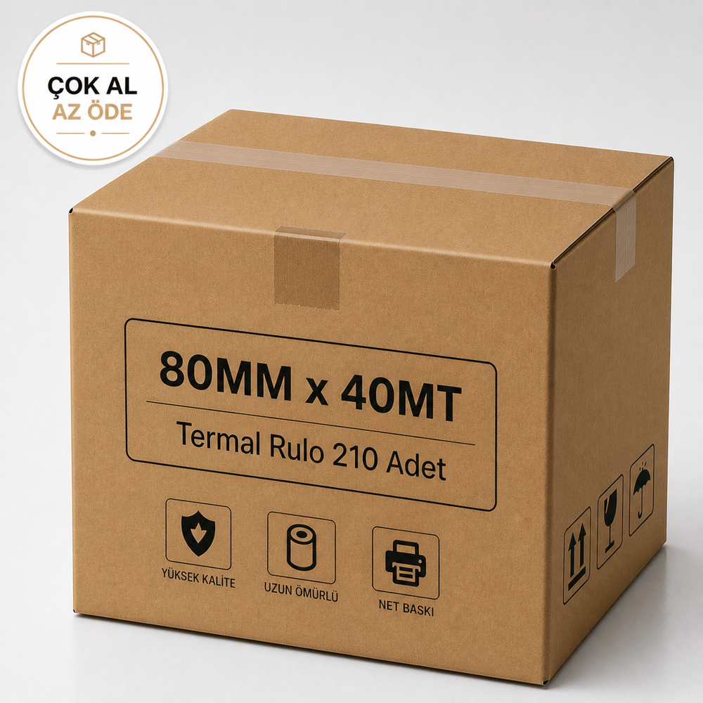 Yazarkasa / Termal Adisyon Fişi Pos Rulosu 80 MM x 40 MT 210 Adet - 1 Koli