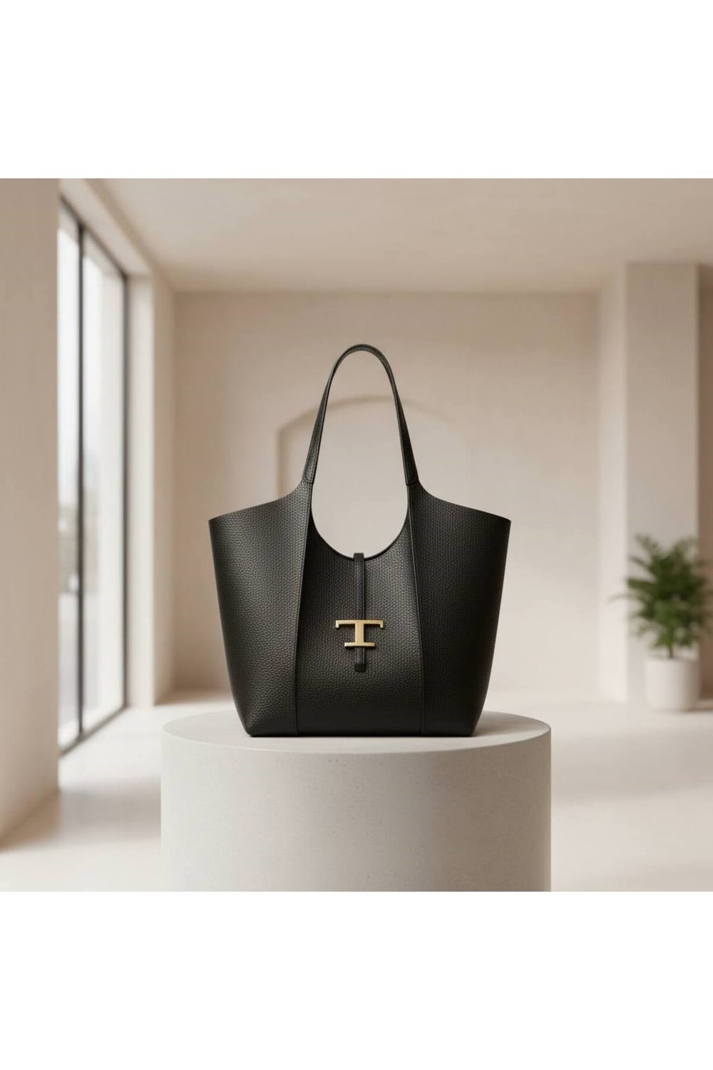 TODS Deri Toz Toralı Gold Aksesuarlı Çanta