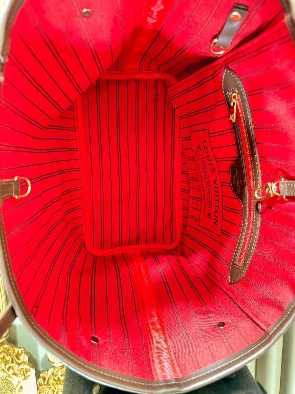 LOUIS VUITTON Hakiki Deri tasarım paslanmaz çelik aksesuarlı toz torbalı Plaj çantası