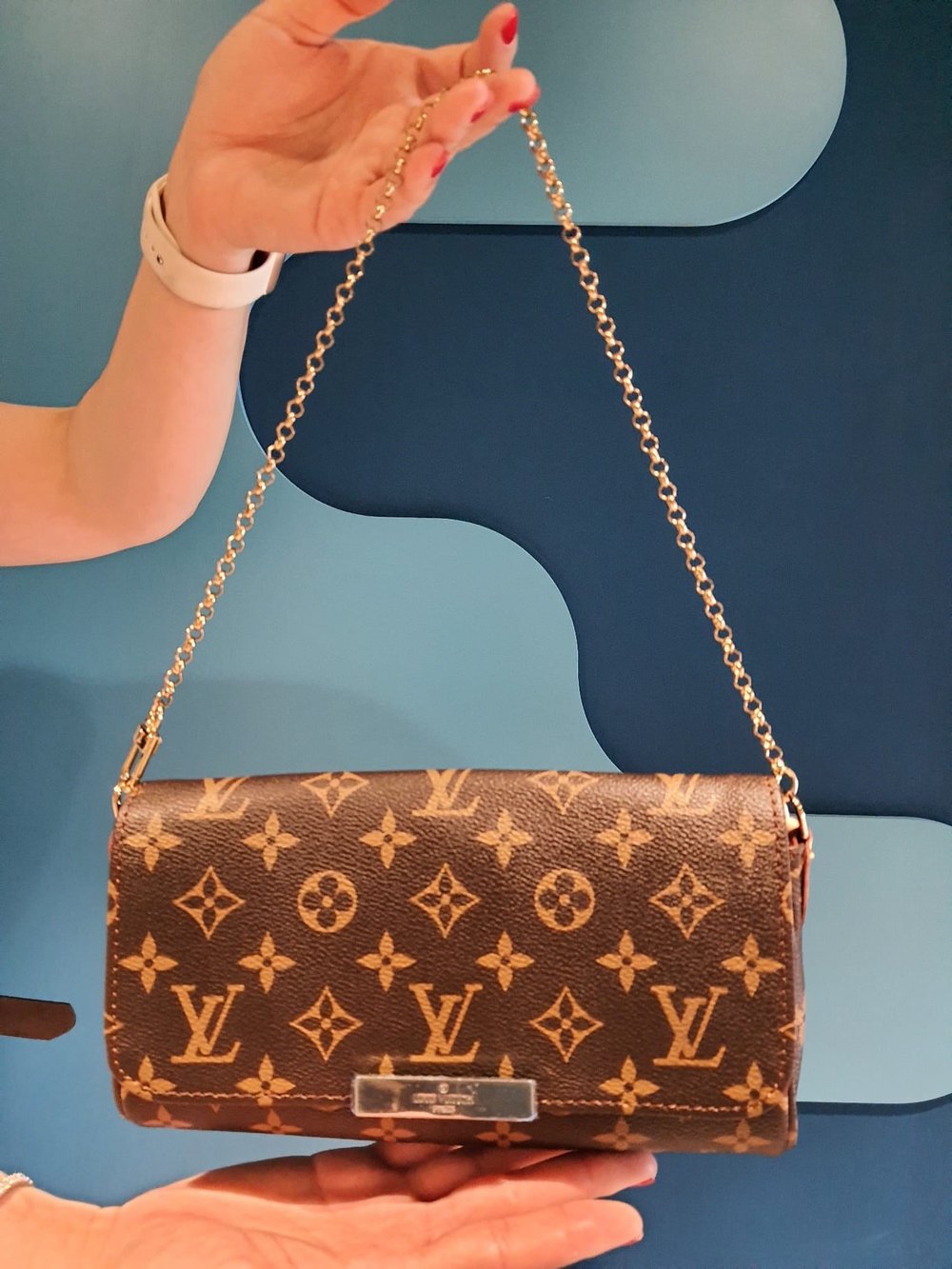 LOUIS VUITTON Mini çift askılı deri ve paslanmaz çelik askılı tasarım çanta