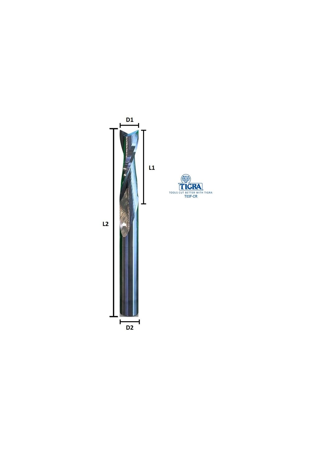 T03F-CR ELMAS KARBÜR FREZE POZİTİF Z:2
