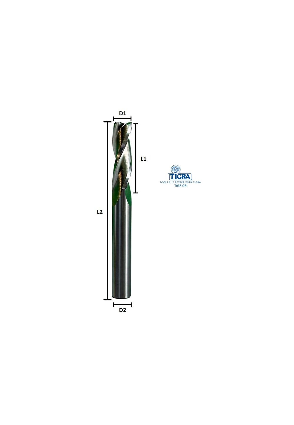 T03F-CR ELMAS KARBÜR FREZE POZİTİF Z:3