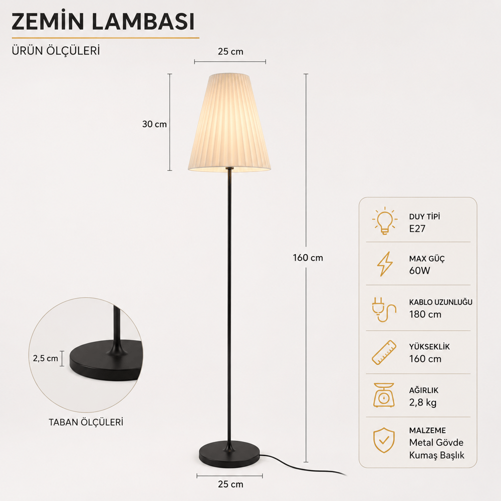 Anatoli̇a Şik Tarzda Salon Oturma Odasi Lambader – Salon Aydınlatması 200 CM