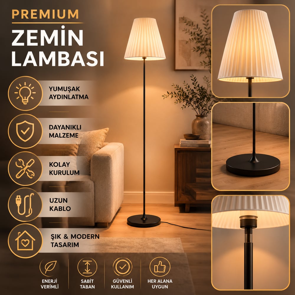 Anatoli̇a Şik Tarzda Salon Oturma Odasi Lambader – Salon Aydınlatması 200 CM