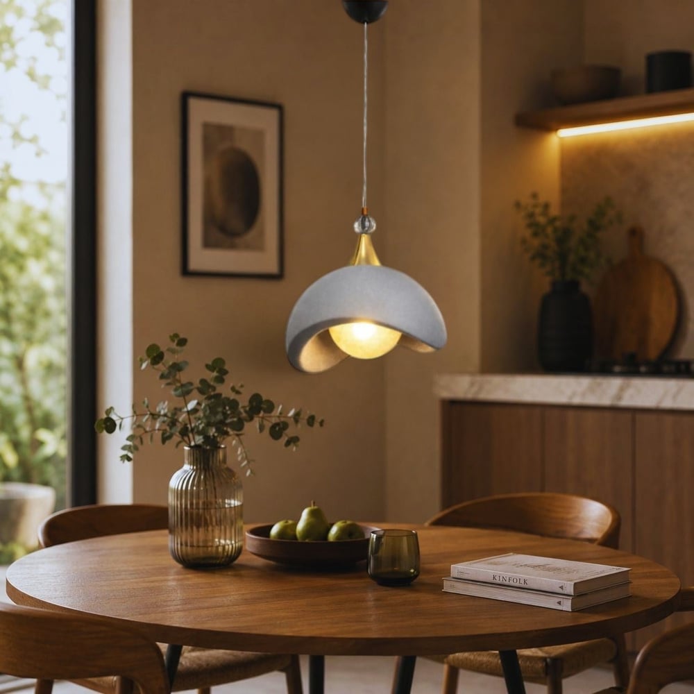 Beton Görünümlü İskandi̇nav Tarzı Led Toplu Avize 3 Renk Yanabilen  Aydınlatma 32 X 70 CM Gri