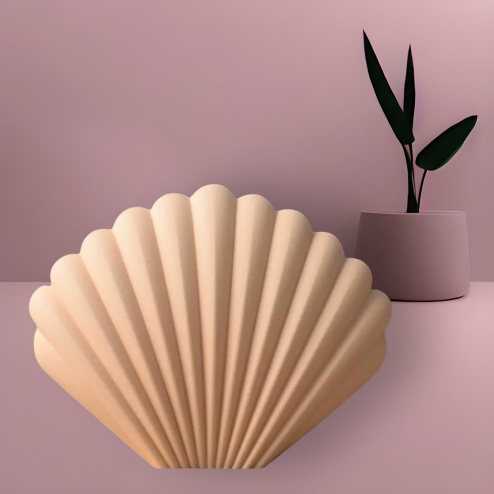 Deniz Kabuğu Formlu 3D Modern Dekoratif Boyanabilir Vazo