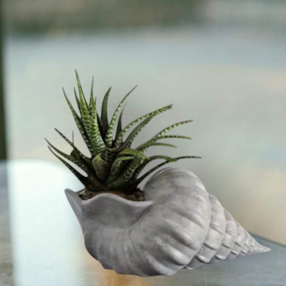 İskandi̇nav Deni̇z Kabuğu 3D Mermer Desenli̇ Vazo 20 CM