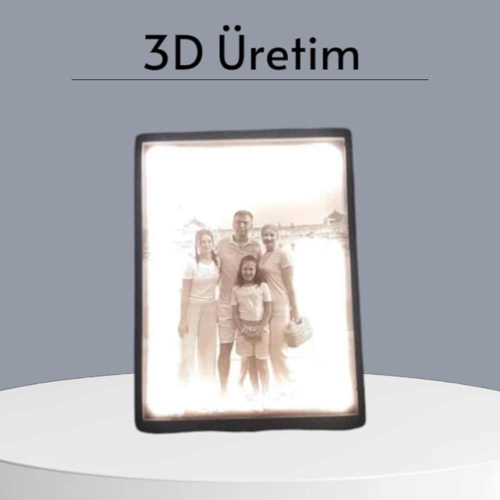 Lithophane LED Işıklı Kişiye Özel Fotoğraf Çerçevesi – Sevgililer Günü Hediyesi