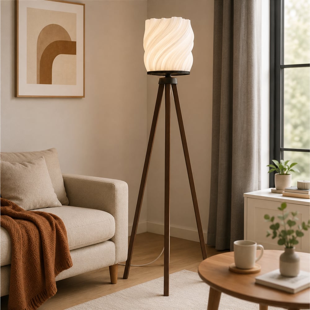 Luna Lambader Salon Oturma Odasi – Salon Aydınlatması 150 CM Kahverengi Ayaklı