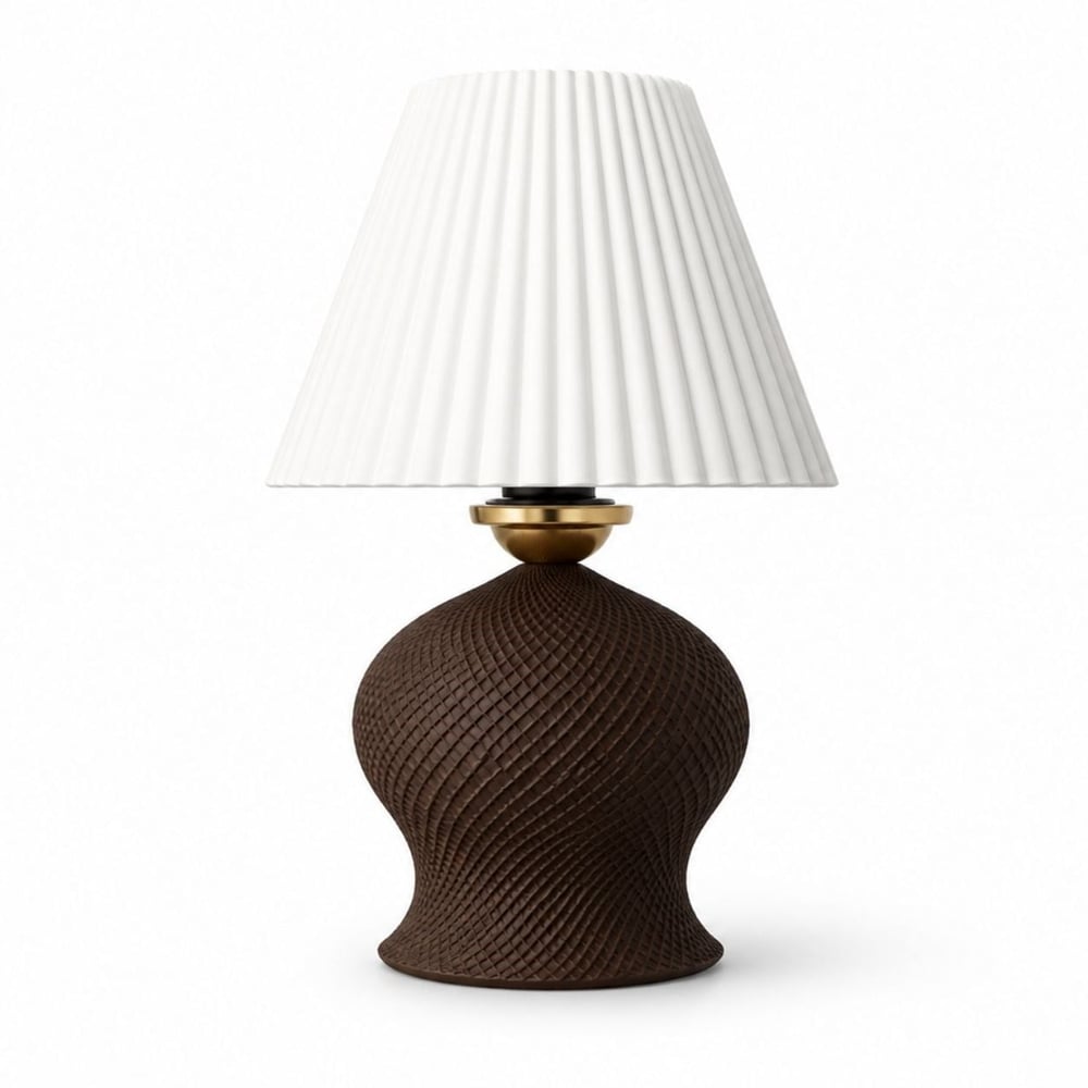 Luxury Tasarımlı Abajur – Yatak Odası ve Çocuk Odası İçin Dekoratif Aydınlatma 31x45 CM Alt Kahverengi