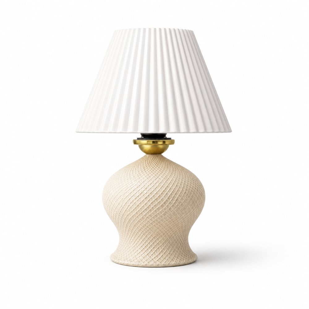 Luxury Tasarımlı Abajur – Yatak Odası ve Çocuk Odası İçin Dekoratif Aydınlatma 31x45 CM Alt Krem