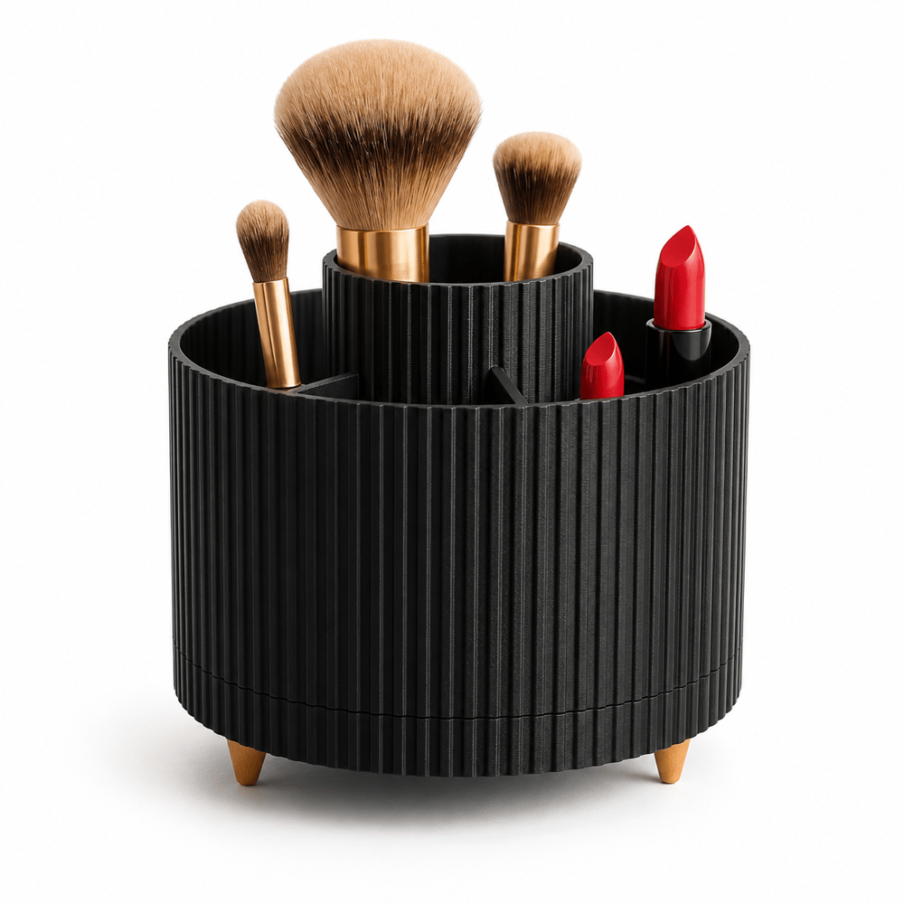Masa Üstü Çok Amaçlı 360  Derece Dönen Organizer  – Dekoratif Ürün 20X20 CM Siyah