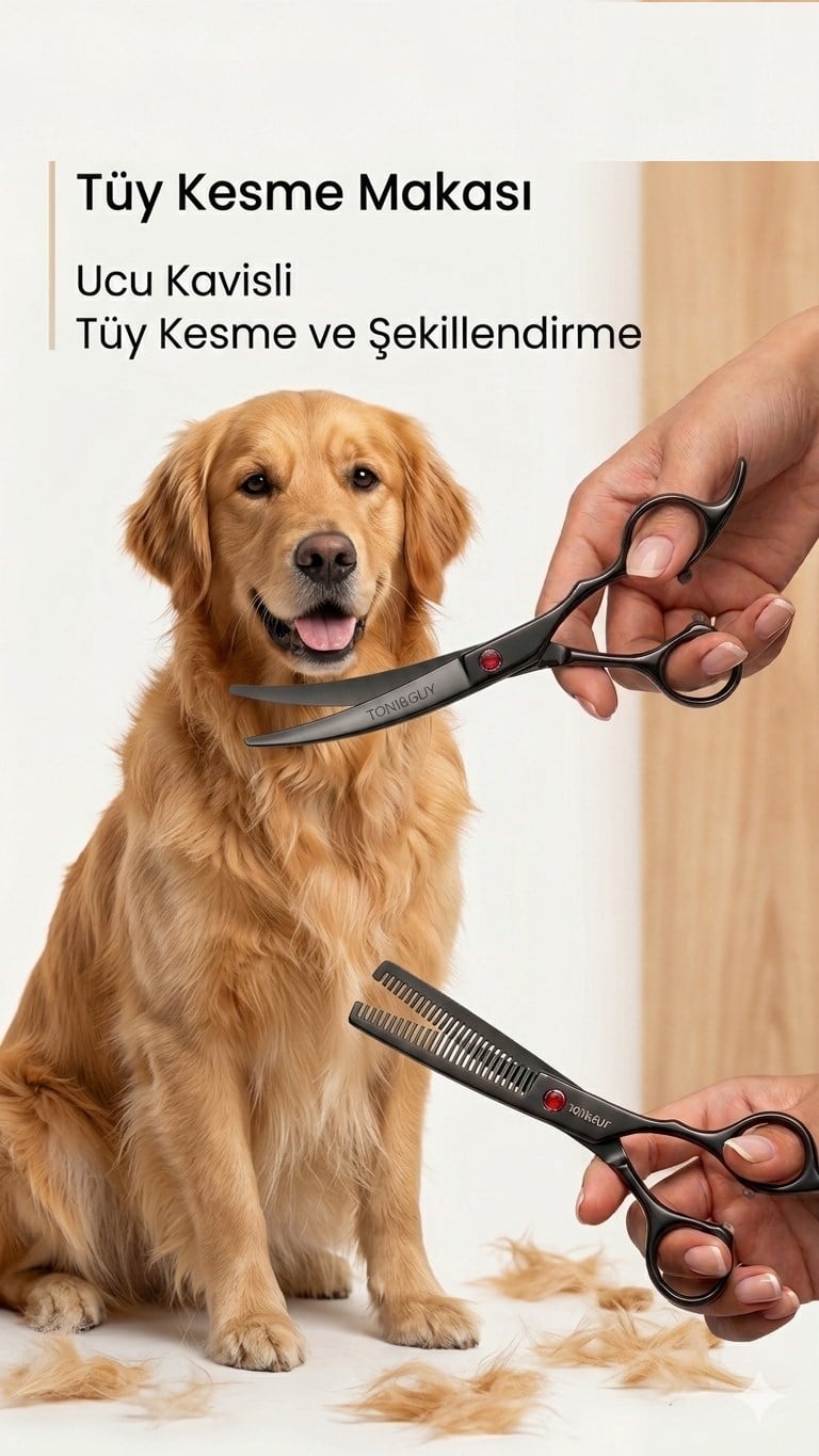 Evcil Hayvan Makası Seyreltme Ara Makası Köpek Tüy Kesme Makası Pet Kuaför Makası 6,5 inç
