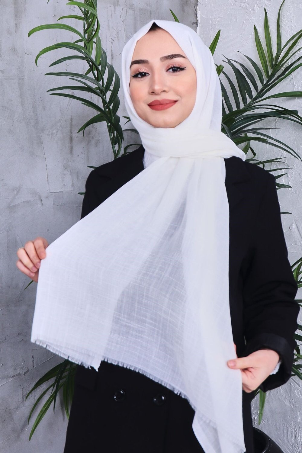 Flamlı Düz Renk Şal