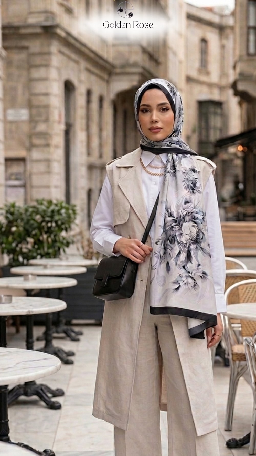 İtalyan İpeği Çiçek Desenli Şal