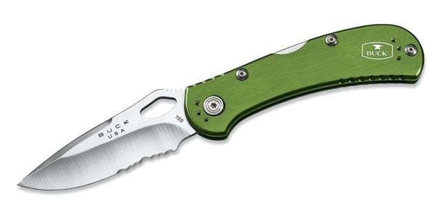 Buck Knives 722 Spitfire Testere Ağızlı Yeşil Katlanabilir Bıçak