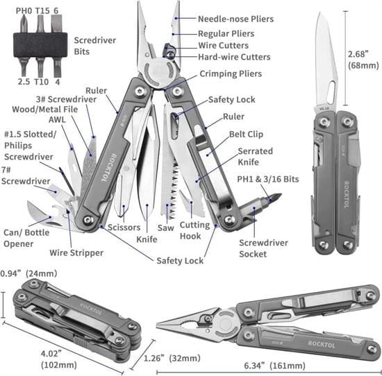 Rocktol Multı Tool 27 Fonksiyonlu Kılıflı