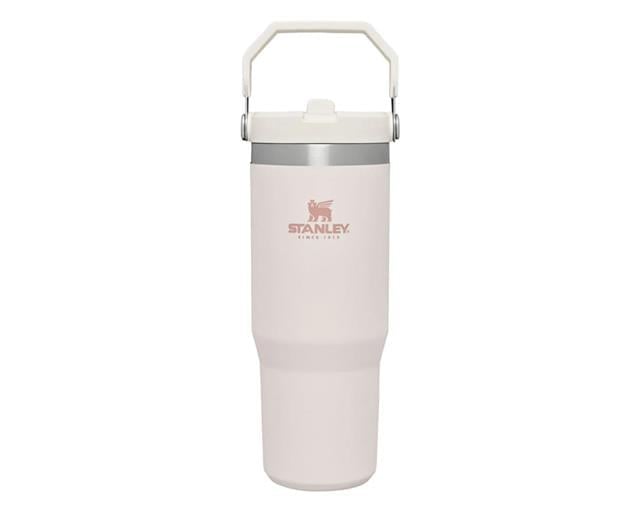 The IceFlow  Flip Straw Tumbler 0.89L / 30oz Pembe Çelik Termos