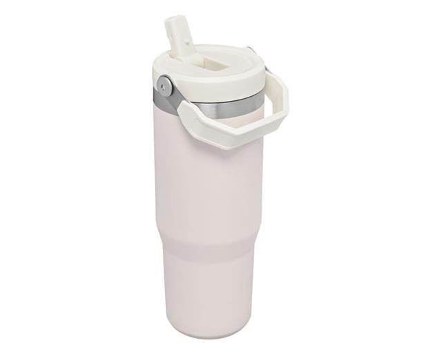 The IceFlow  Flip Straw Tumbler 0.89L / 30oz Pembe Çelik Termos