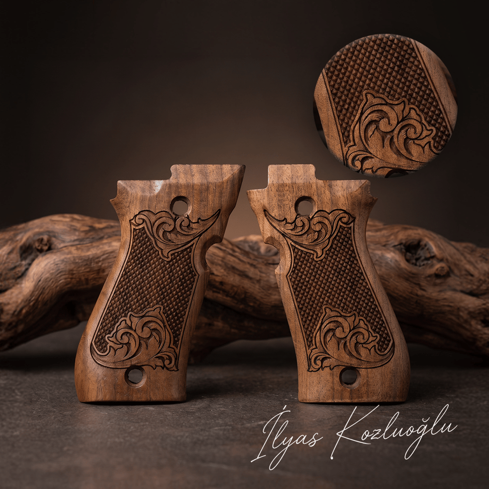 Beretta 81 F Ceviz Kabza Tam Yüzey Desenli Logosuz