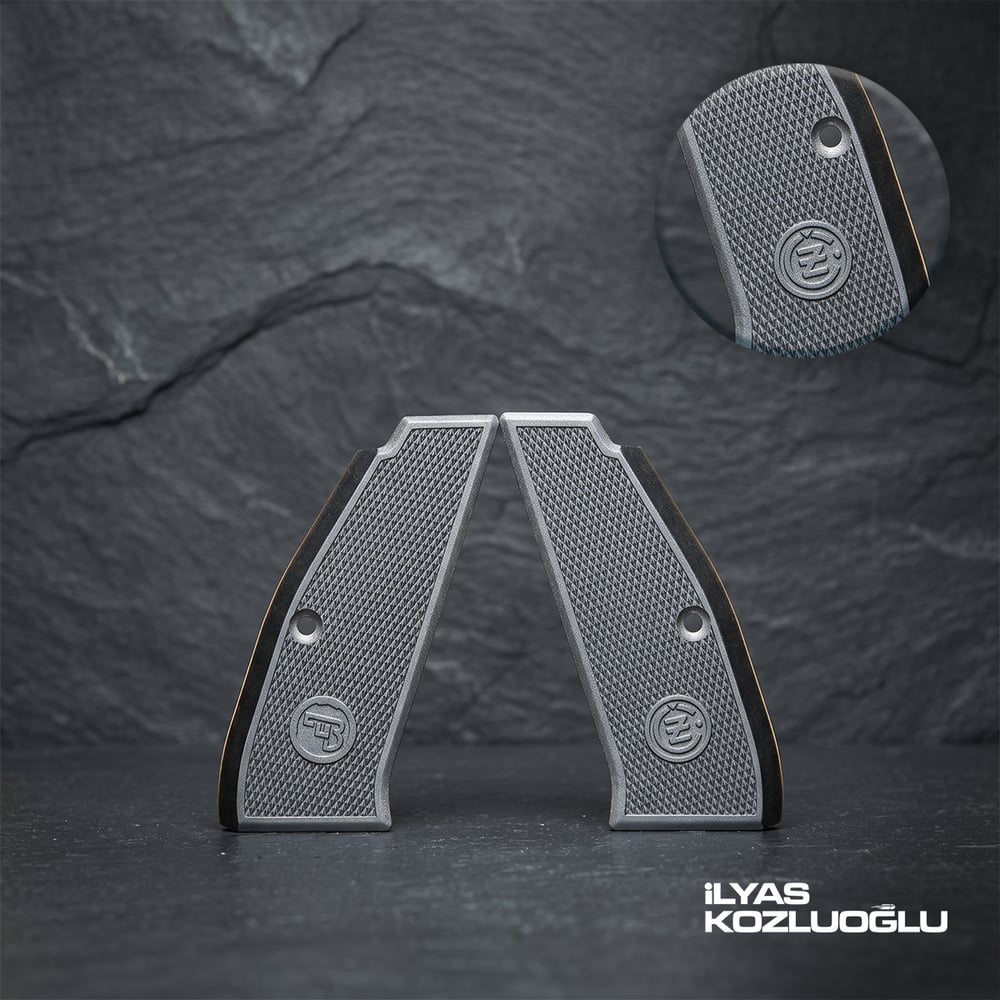 CZ 75 B & CZ Shadow 2 Uyumlu Alüminyum Kabza Tam Yüzey Baklava Desenli CZ Logolu