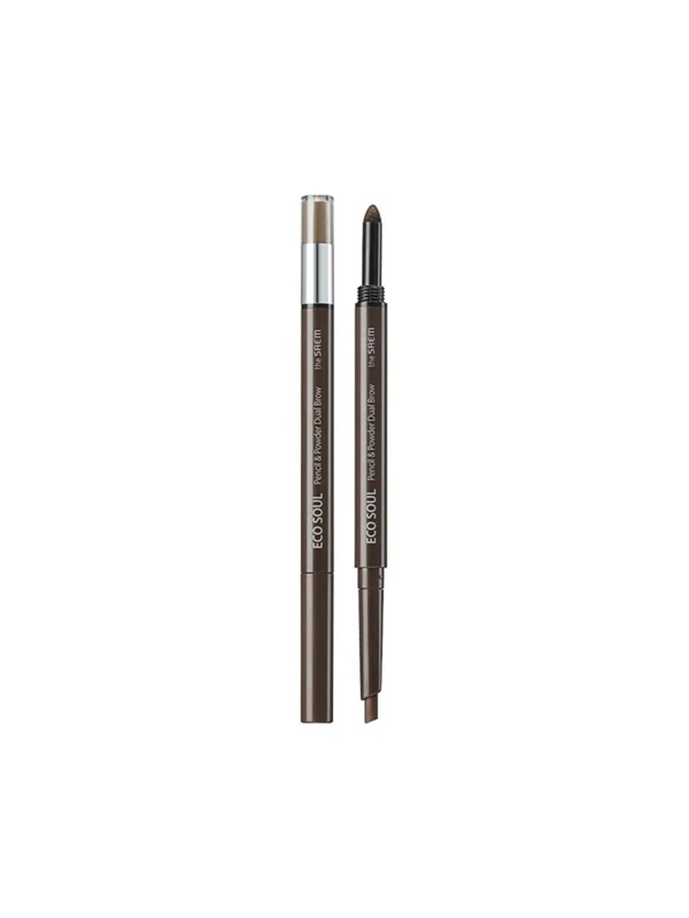 The Saem Eco Soul Pencil & Powder Dual/ 2’si 1 Arada Kaş Kalemi 04 Medium Brown