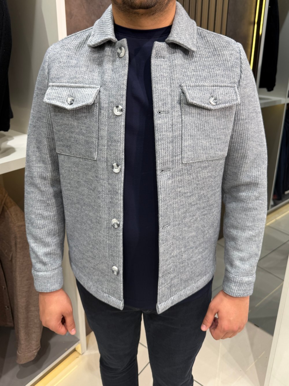 Fitilli Triko Ceket | Gri