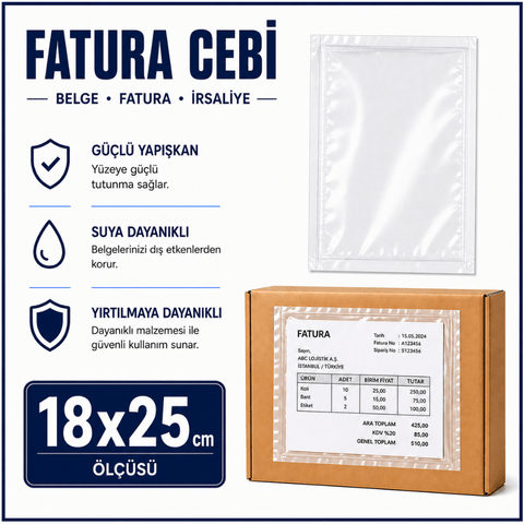 Fatura Cebi  18*25 - Koli Bazlı Satış (1 Koli = 3000 Adet)